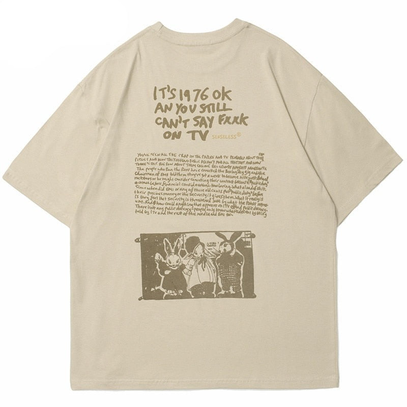 "Retro TV" Unisex Streetwear Men Women Graphic T-Shirt - Street King Apparel