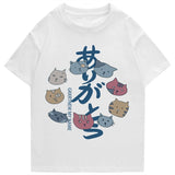 2022 Men's Hip Hop T Shirt Streetwear Kanji Harajuku Cat T Shirt Summer Short Sleeve Top T Shirt 100% Cotton Print T Shirt Daulet Apparel