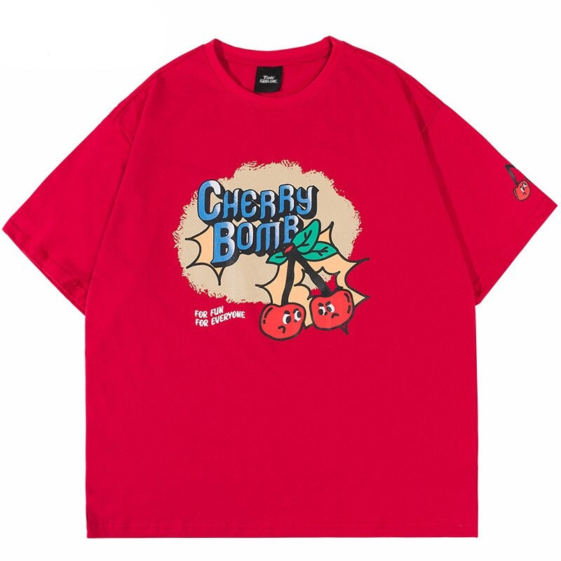 Street King Apparel "Cherry Bomb" Unisex Men Women Streetwear Graphic T-Shirt - Street King Apparel