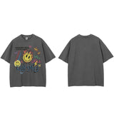 "Keep Smiling" Unisex Men Women Streetwear Graphic T-Shirt - Street King Apparel