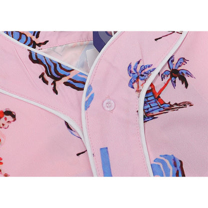 "Surfs" Unisex Men Women Streetwear Graphic Button Up Shirt - Street King Apparel