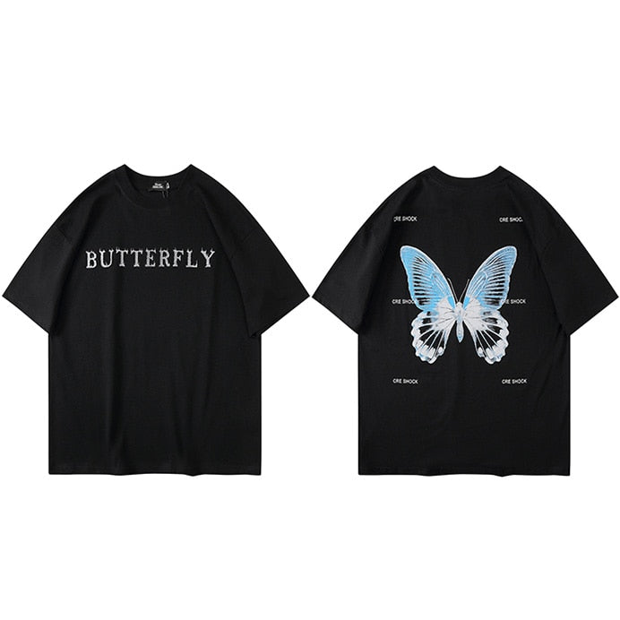 "White Butterfly" Unisex Men Women Streetwear Graphic T-Shirt - Street King Apparel