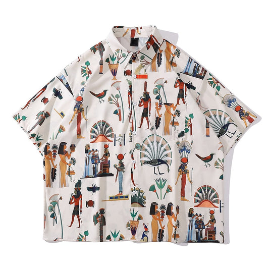 "Full Printing" Unisex Men Women Streetwear Button Shirt - Street King Apparel